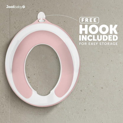 Potty Training Seat for Boys and Girls With Handles, Fits Round & Oval Toilets, Non-Slip with Splash Guard, Includes Free Storage Hook (Aqua)