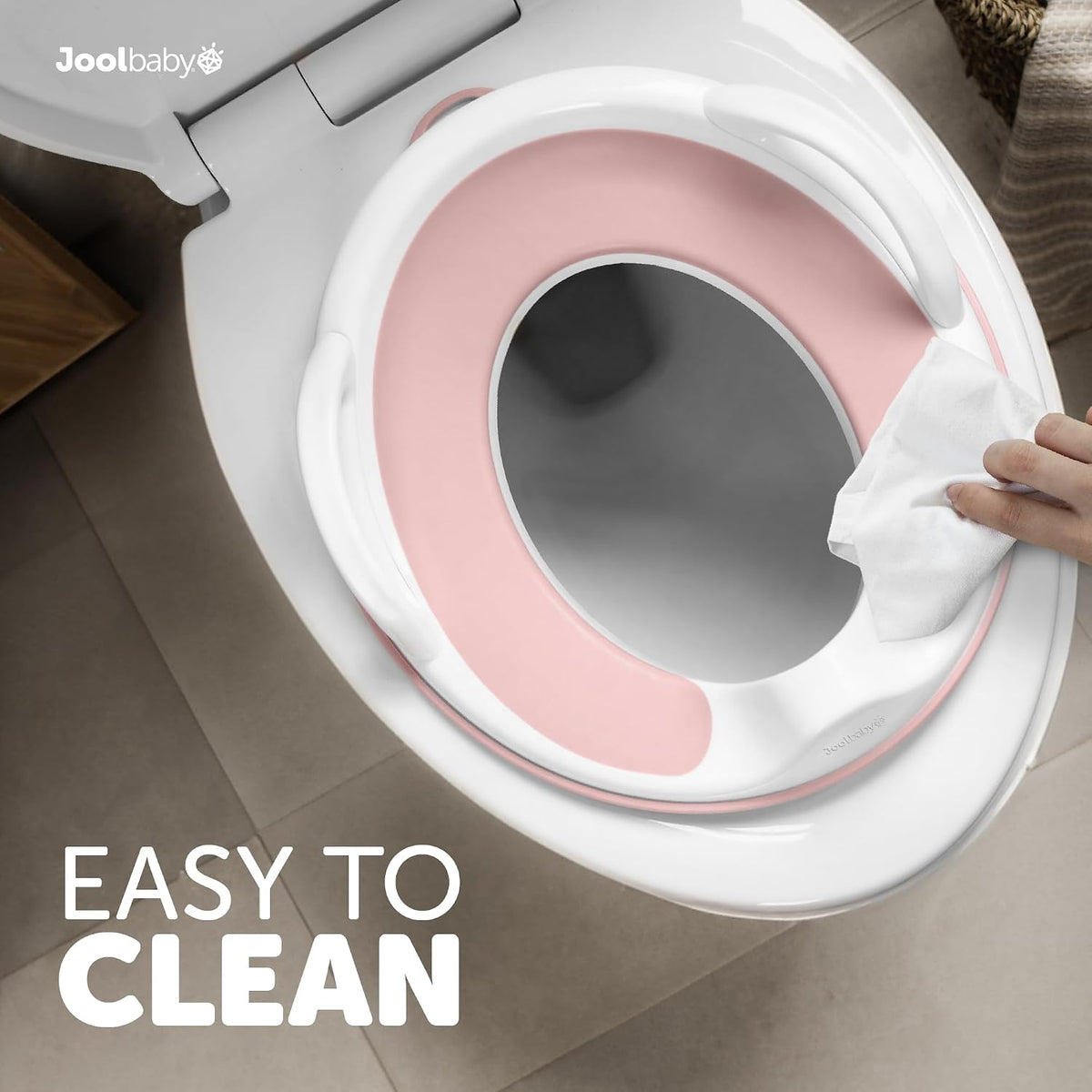 Potty Training Seat for Boys and Girls With Handles, Fits Round & Oval Toilets, Non-Slip with Splash Guard, Includes Free Storage Hook (Aqua)