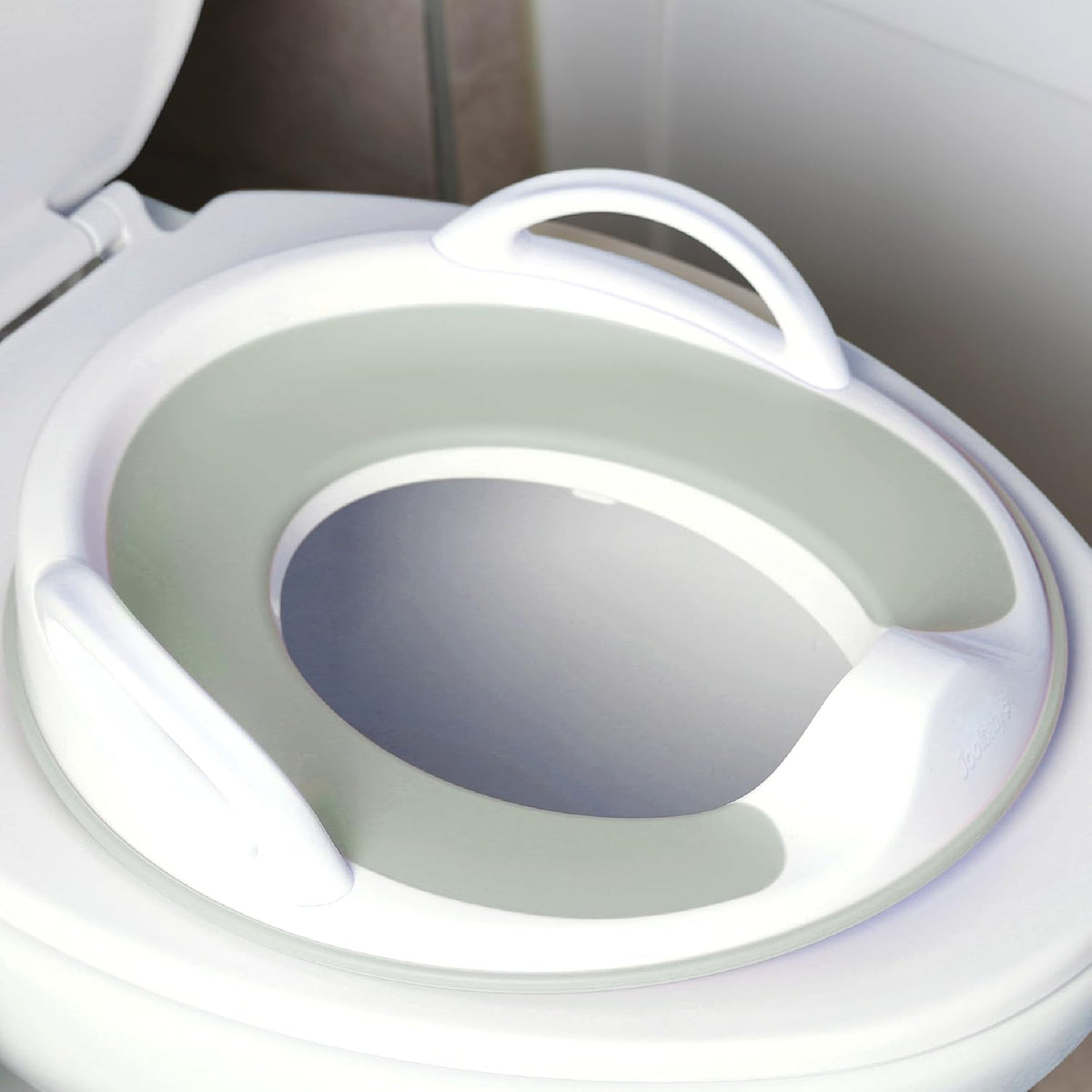 Potty Training Seat for Boys and Girls With Handles, Fits Round & Oval Toilets, Non-Slip with Splash Guard, Includes Free Storage Hook (Aqua)