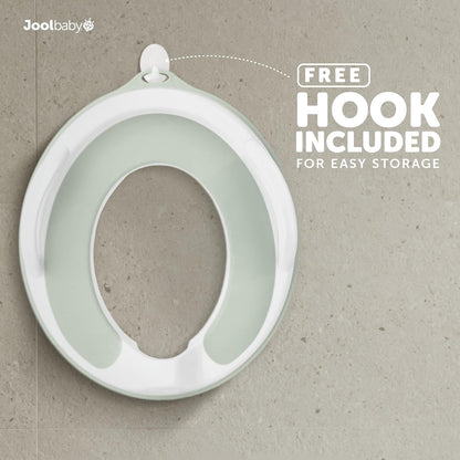 Potty Training Seat for Boys and Girls With Handles, Fits Round & Oval Toilets, Non-Slip with Splash Guard, Includes Free Storage Hook (Aqua)