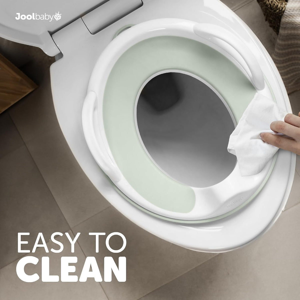 Potty Training Seat for Boys and Girls With Handles, Fits Round & Oval Toilets, Non-Slip with Splash Guard, Includes Free Storage Hook (Aqua)