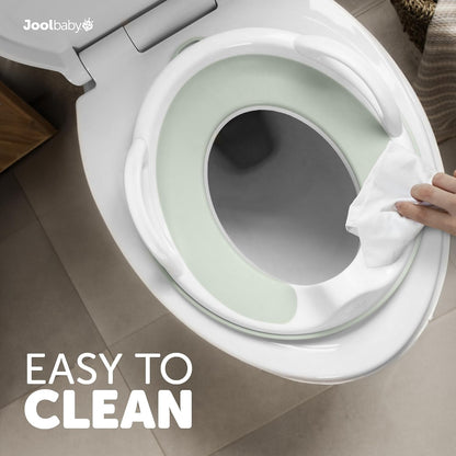 Potty Training Seat for Boys and Girls With Handles, Fits Round & Oval Toilets, Non-Slip with Splash Guard, Includes Free Storage Hook (Aqua)