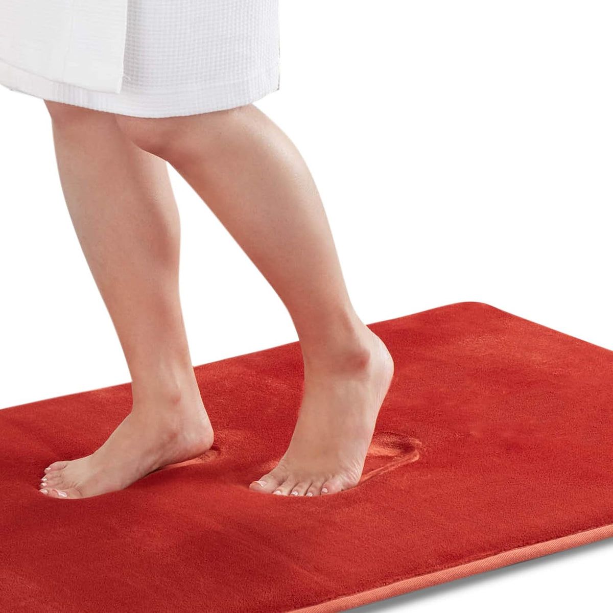 Memory Foam Bath Mat Non Slip Absorbent Super Cozy Velvet Bathroom Rug Carpet (17 inches X 24 inches, Grey)