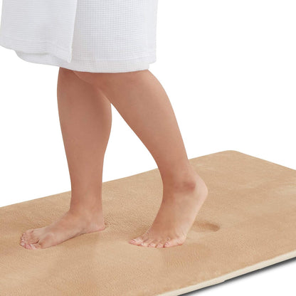 Memory Foam Bath Mat Non Slip Absorbent Super Cozy Velvet Bathroom Rug Carpet (17 inches X 24 inches, Grey)