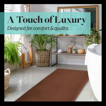 Memory Foam Bath Mat Non Slip Absorbent Super Cozy Velvet Bathroom Rug Carpet (17 inches X 24 inches, Grey)