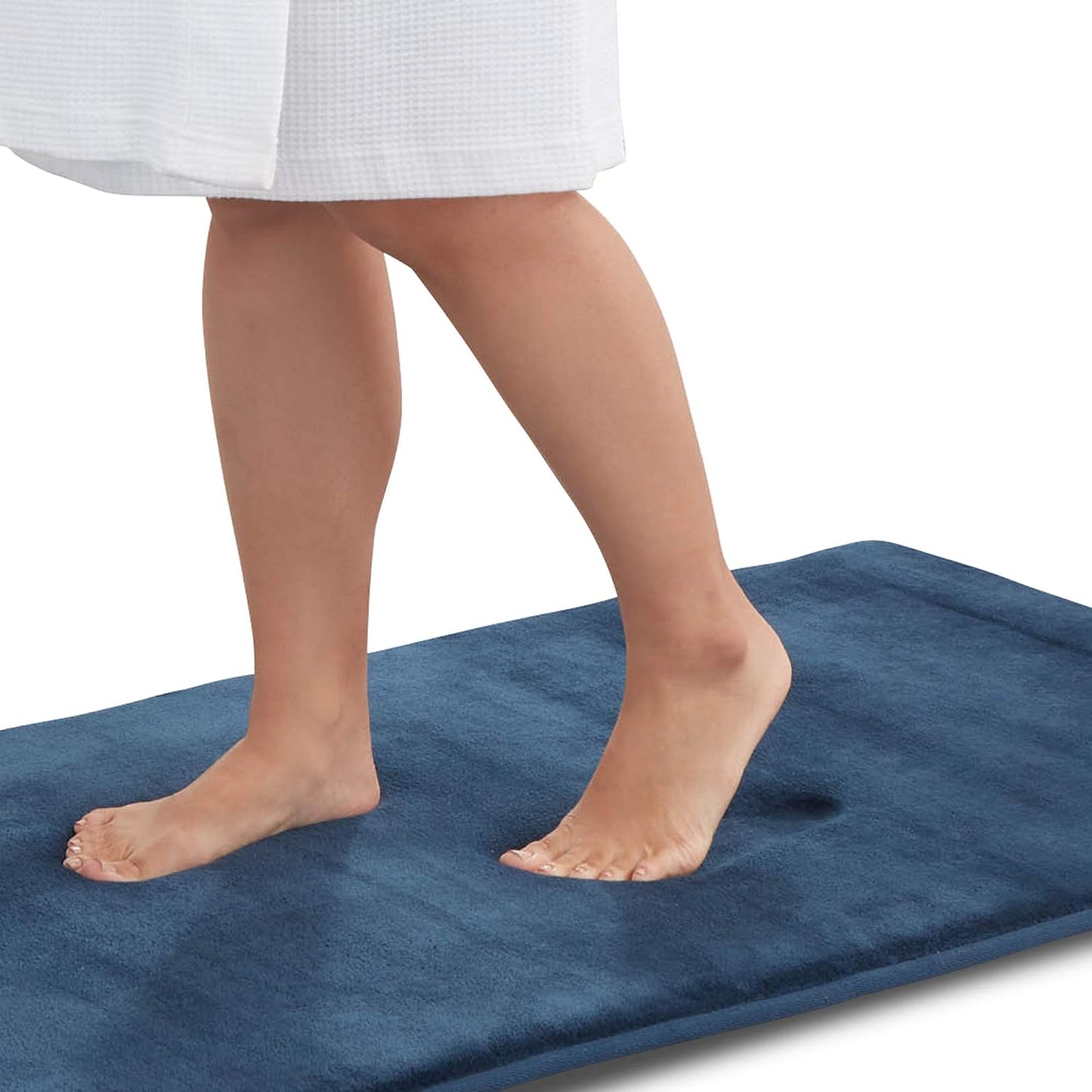 Memory Foam Bath Mat Non Slip Absorbent Super Cozy Velvet Bathroom Rug Carpet (17 inches X 24 inches, Grey)