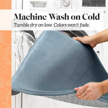 Memory Foam Bath Mat Non Slip Absorbent Super Cozy Velvet Bathroom Rug Carpet (17 inches X 24 inches, Grey)