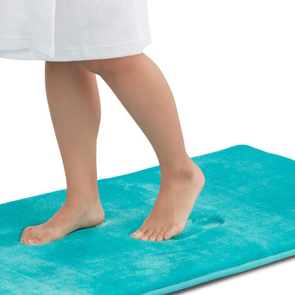 Memory Foam Bath Mat Non Slip Absorbent Super Cozy Velvet Bathroom Rug Carpet (17 inches X 24 inches, Grey)
