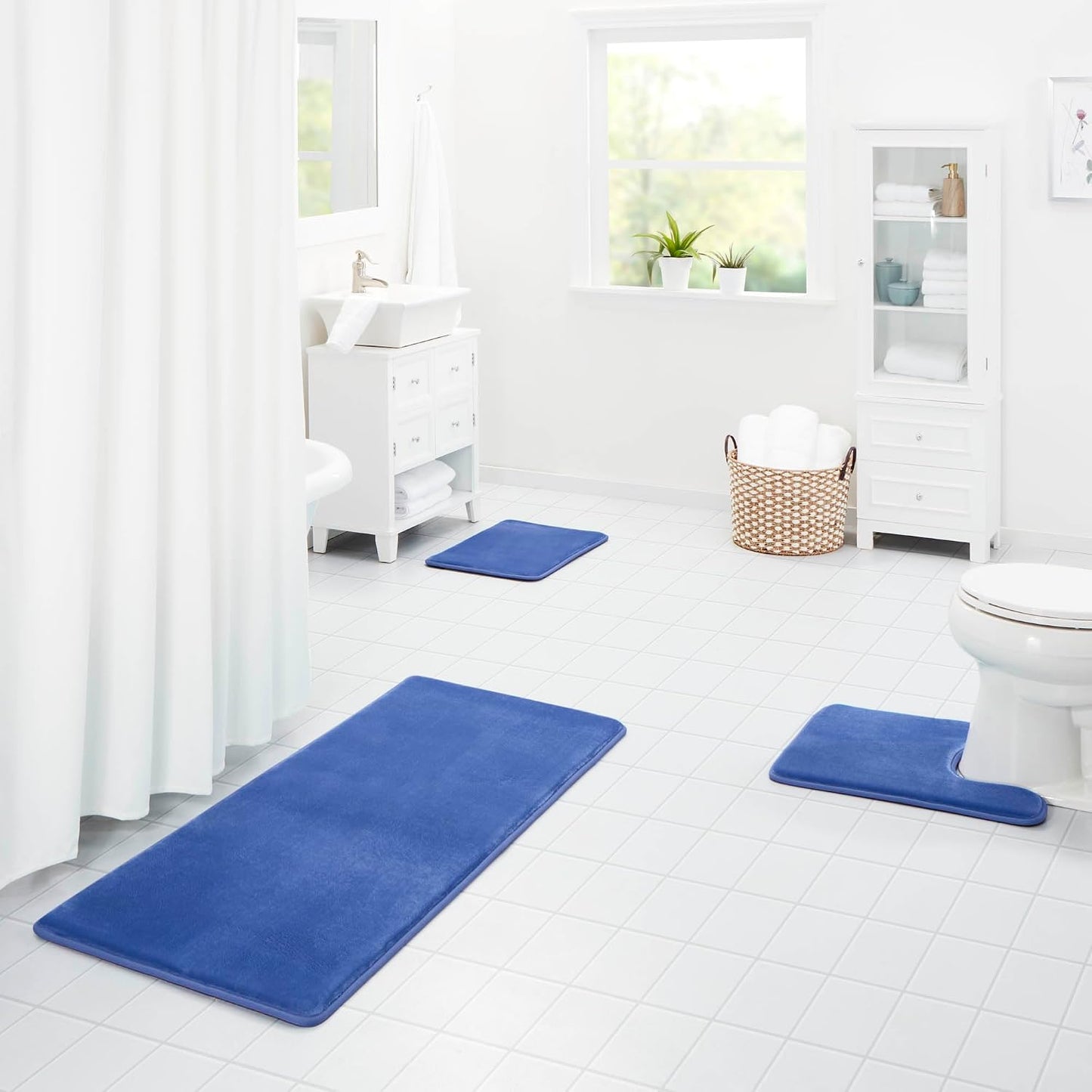 Memory Foam Bath Mat Non Slip Absorbent Super Cozy Velvet Bathroom Rug Carpet (17 inches X 24 inches, Grey)