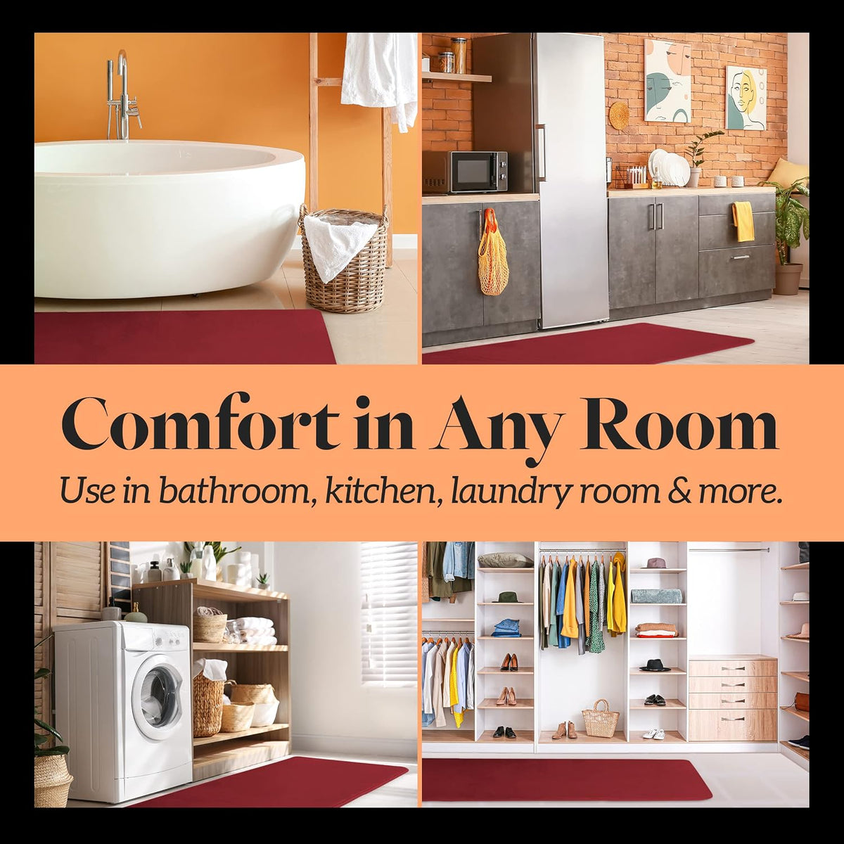 Memory Foam Bath Mat Non Slip Absorbent Super Cozy Velvet Bathroom Rug Carpet (17 inches X 24 inches, Grey)