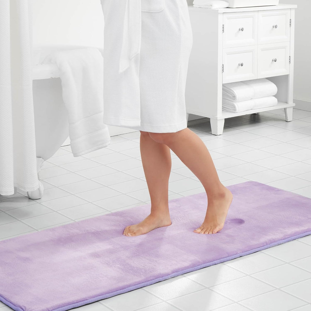 Memory Foam Bath Mat Non Slip Absorbent Super Cozy Velvet Bathroom Rug Carpet (17 inches X 24 inches, Grey)