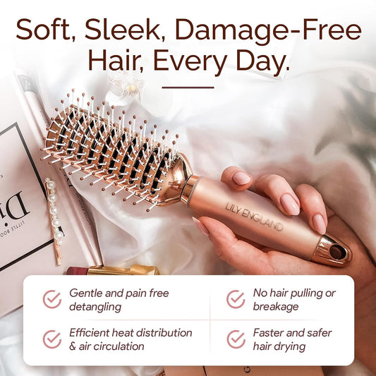 Vent Hairbrush for Women, Fast Blow Drying Hair Brush, Rose