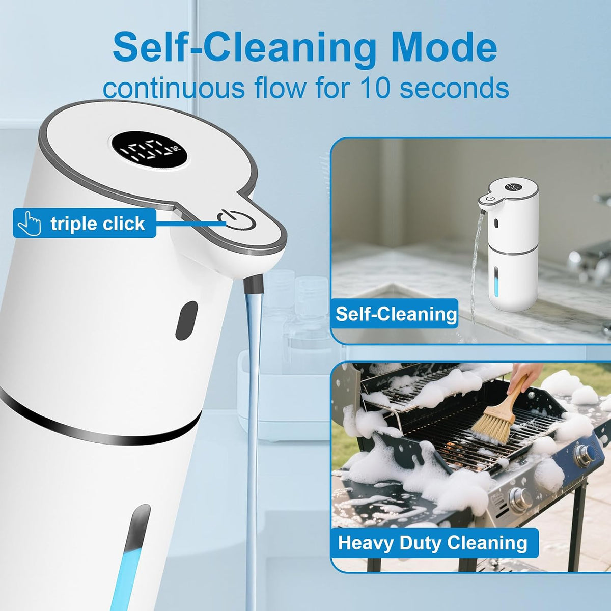 Automatic Liquid Soap Dispenser Touchless, USB Rechargeable Smart Hand Soap Dispenser, 6-Level Adjustable, 12.8oz/380mL Wall Mounted for Bathroom Kitchen Accessories Dish Soap-White