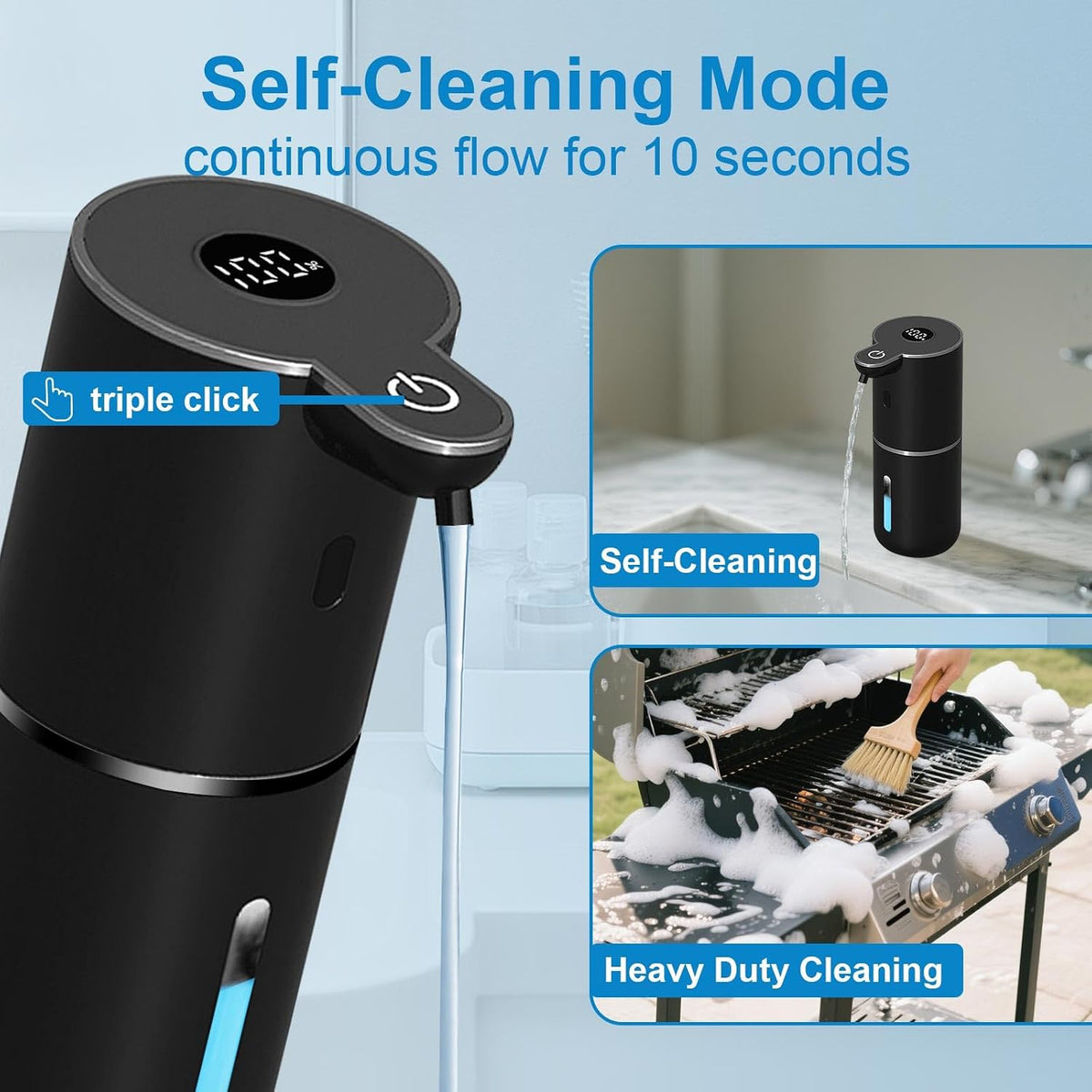 Automatic Liquid Soap Dispenser Touchless, USB Rechargeable Smart Hand Soap Dispenser, 6-Level Adjustable, 12.8oz/380mL Wall Mounted for Bathroom Kitchen Accessories Dish Soap-White