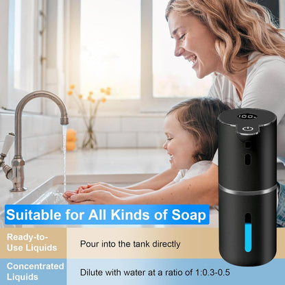 Automatic Liquid Soap Dispenser Touchless, USB Rechargeable Smart Hand Soap Dispenser, 6-Level Adjustable, 12.8oz/380mL Wall Mounted for Bathroom Kitchen Accessories Dish Soap-White