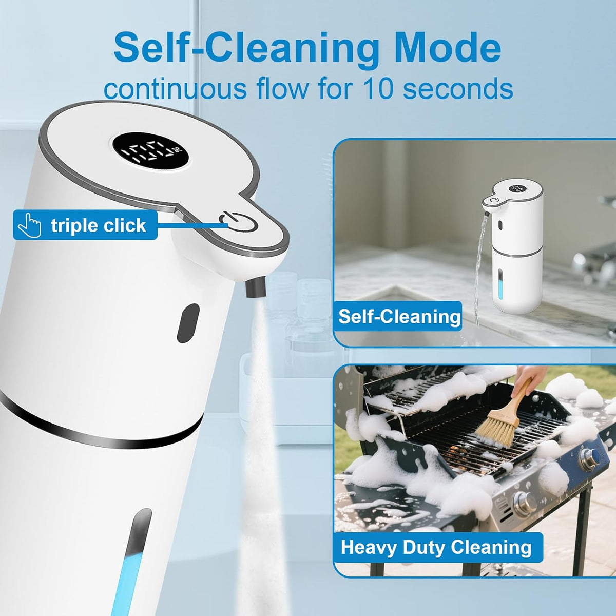 Automatic Liquid Soap Dispenser Touchless, USB Rechargeable Smart Hand Soap Dispenser, 6-Level Adjustable, 12.8oz/380mL Wall Mounted for Bathroom Kitchen Accessories Dish Soap-White
