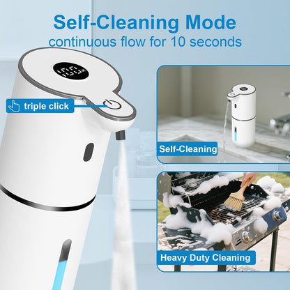 Automatic Liquid Soap Dispenser Touchless, USB Rechargeable Smart Hand Soap Dispenser, 6-Level Adjustable, 12.8oz/380mL Wall Mounted for Bathroom Kitchen Accessories Dish Soap-White