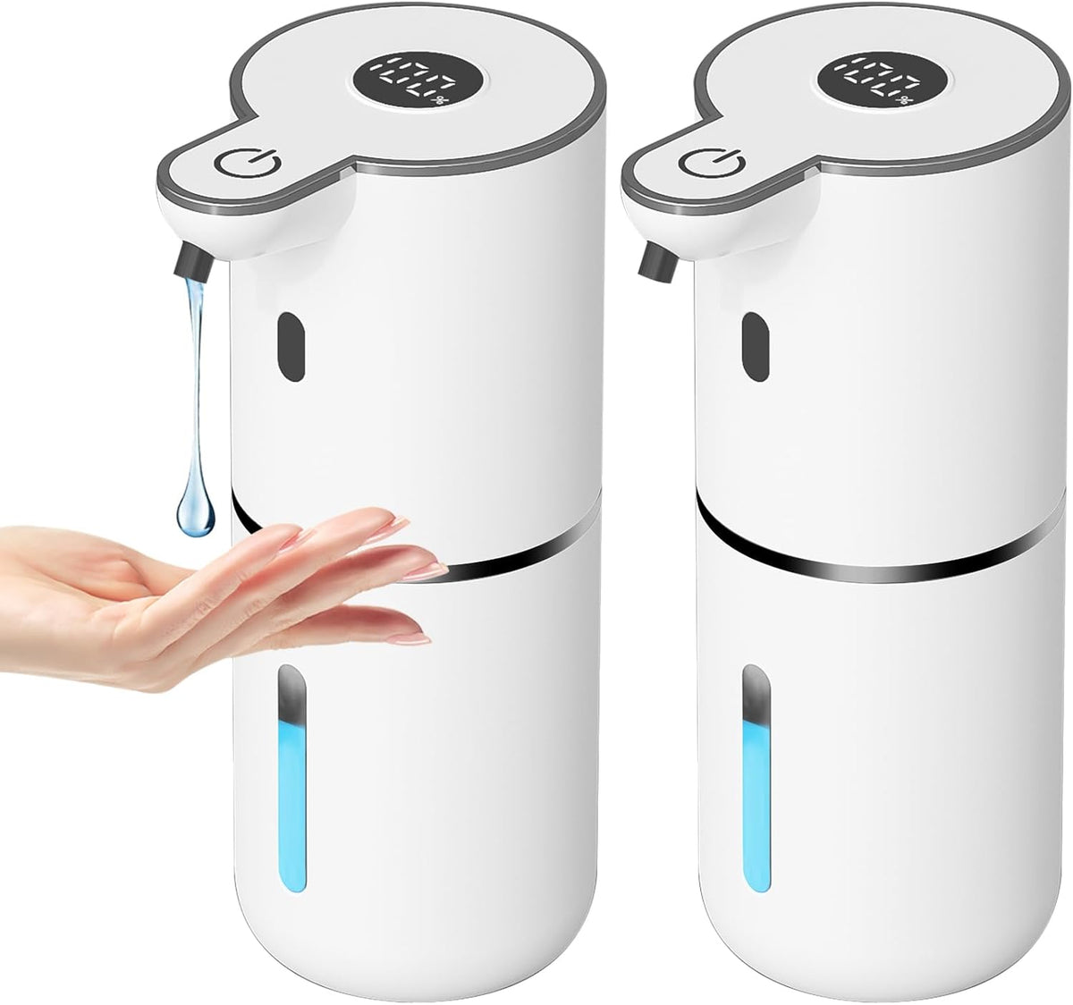 Automatic Liquid Soap Dispenser Touchless, USB Rechargeable Smart Hand Soap Dispenser, 6-Level Adjustable, 12.8oz/380mL Wall Mounted for Bathroom Kitchen Accessories Dish Soap-White