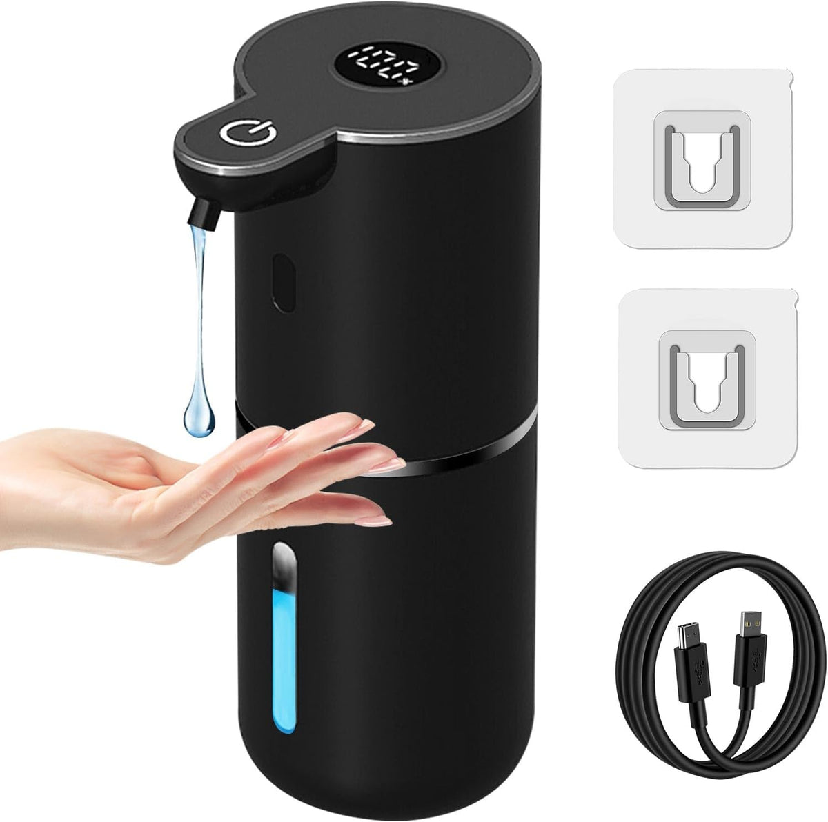 Automatic Liquid Soap Dispenser Touchless, USB Rechargeable Smart Hand Soap Dispenser, 6-Level Adjustable, 12.8oz/380mL Wall Mounted for Bathroom Kitchen Accessories Dish Soap-White