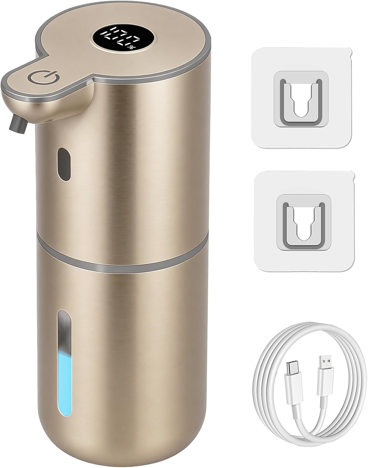 Automatic Liquid Soap Dispenser Touchless, USB Rechargeable Smart Hand Soap Dispenser, 6-Level Adjustable, 12.8oz/380mL Wall Mounted for Bathroom Kitchen Accessories Dish Soap-White