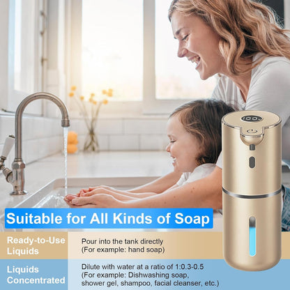 Automatic Liquid Soap Dispenser Touchless, USB Rechargeable Smart Hand Soap Dispenser, 6-Level Adjustable, 12.8oz/380mL Wall Mounted for Bathroom Kitchen Accessories Dish Soap-White