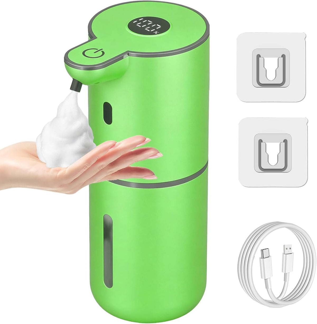 Automatic Liquid Soap Dispenser Touchless, USB Rechargeable Smart Hand Soap Dispenser, 6-Level Adjustable, 12.8oz/380mL Wall Mounted for Bathroom Kitchen Accessories Dish Soap-White