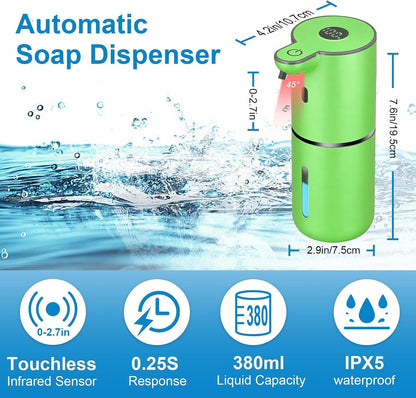 Automatic Liquid Soap Dispenser Touchless, USB Rechargeable Smart Hand Soap Dispenser, 6-Level Adjustable, 12.8oz/380mL Wall Mounted for Bathroom Kitchen Accessories Dish Soap-White