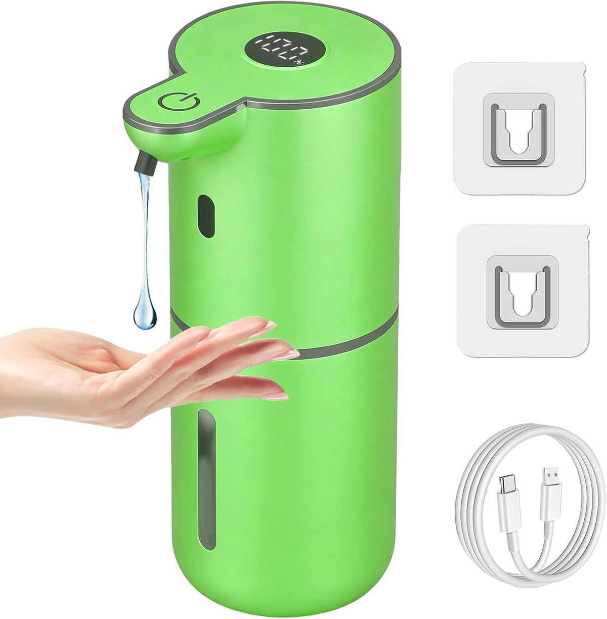 Automatic Liquid Soap Dispenser Touchless, USB Rechargeable Smart Hand Soap Dispenser, 6-Level Adjustable, 12.8oz/380mL Wall Mounted for Bathroom Kitchen Accessories Dish Soap-White