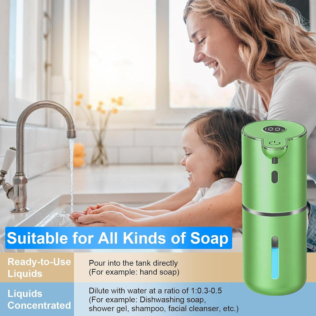 Automatic Liquid Soap Dispenser Touchless, USB Rechargeable Smart Hand Soap Dispenser, 6-Level Adjustable, 12.8oz/380mL Wall Mounted for Bathroom Kitchen Accessories Dish Soap-White