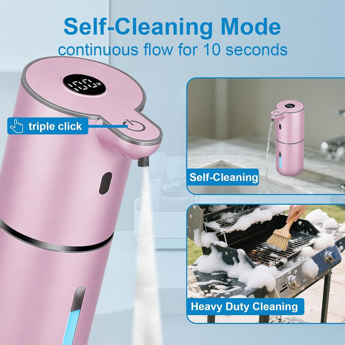 Automatic Liquid Soap Dispenser Touchless, USB Rechargeable Smart Hand Soap Dispenser, 6-Level Adjustable, 12.8oz/380mL Wall Mounted for Bathroom Kitchen Accessories Dish Soap-White