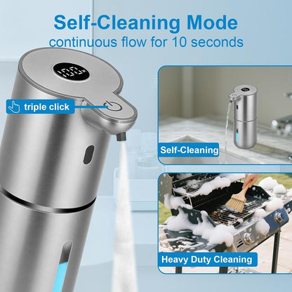 Automatic Liquid Soap Dispenser Touchless, USB Rechargeable Smart Hand Soap Dispenser, 6-Level Adjustable, 12.8oz/380mL Wall Mounted for Bathroom Kitchen Accessories Dish Soap-White