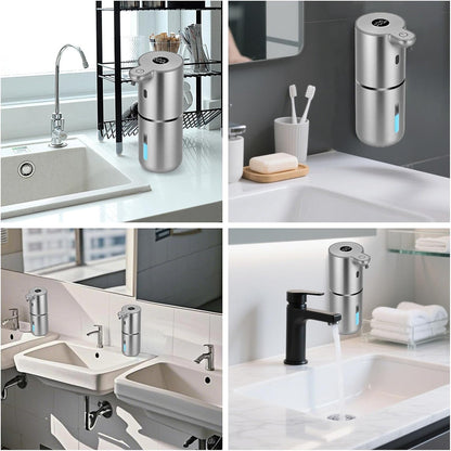 Automatic Liquid Soap Dispenser Touchless, USB Rechargeable Smart Hand Soap Dispenser, 6-Level Adjustable, 12.8oz/380mL Wall Mounted for Bathroom Kitchen Accessories Dish Soap-White