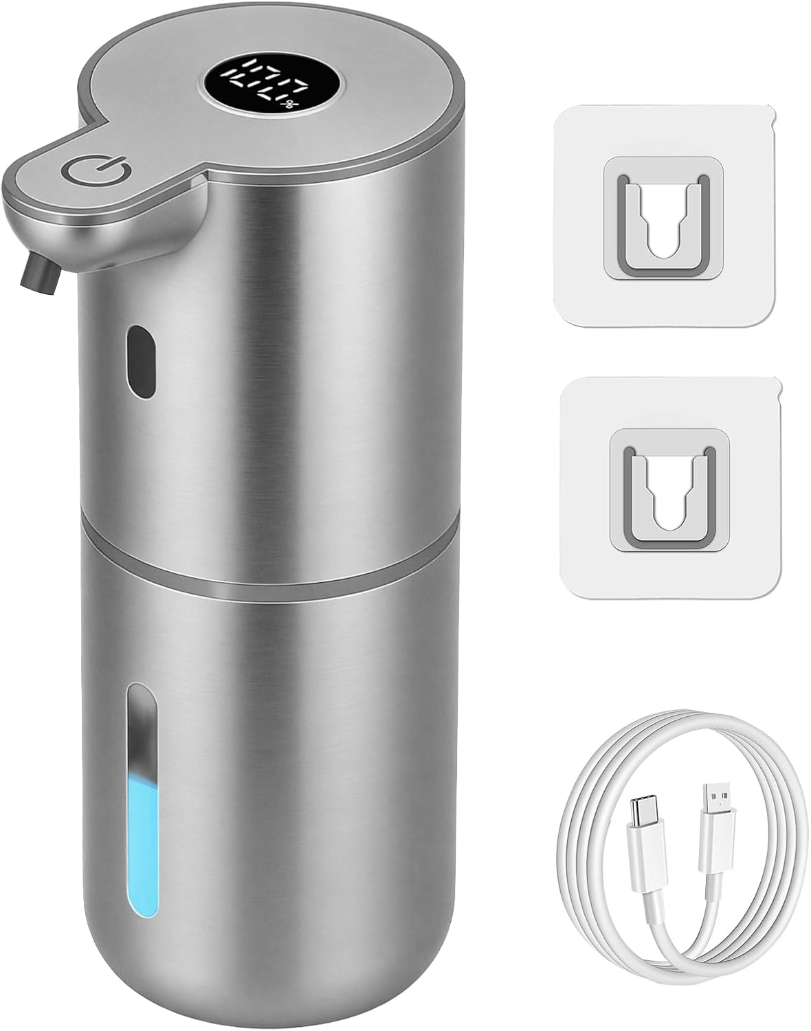 Automatic Liquid Soap Dispenser Touchless, USB Rechargeable Smart Hand Soap Dispenser, 6-Level Adjustable, 12.8oz/380mL Wall Mounted for Bathroom Kitchen Accessories Dish Soap-White