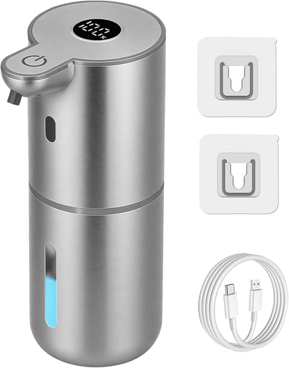 Automatic Liquid Soap Dispenser Touchless, USB Rechargeable Smart Hand Soap Dispenser, 6-Level Adjustable, 12.8oz/380mL Wall Mounted for Bathroom Kitchen Accessories Dish Soap-White
