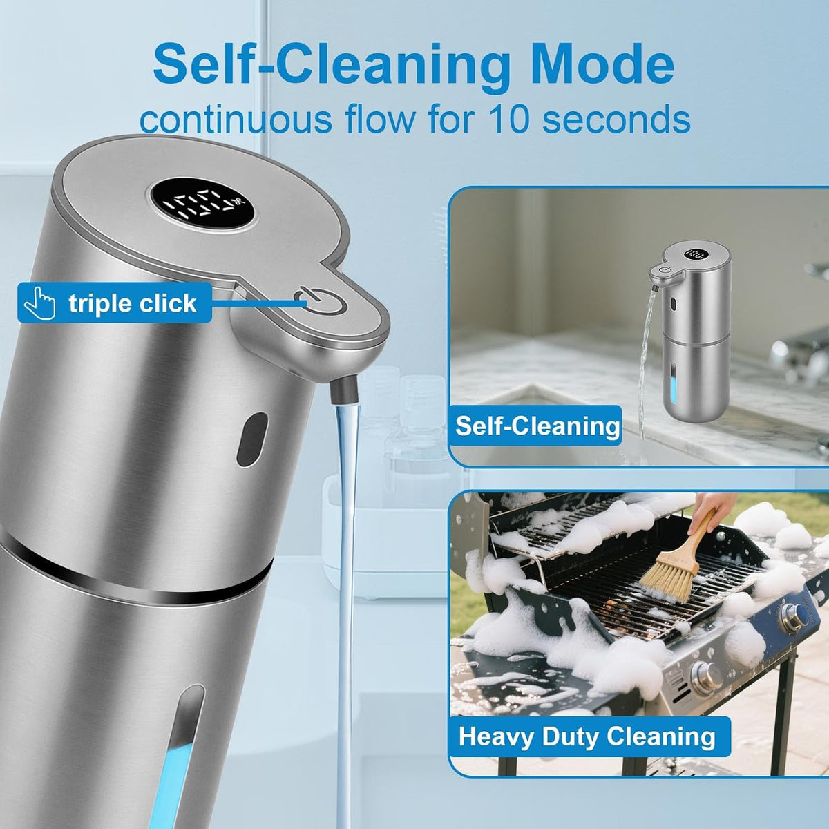 Automatic Liquid Soap Dispenser Touchless, USB Rechargeable Smart Hand Soap Dispenser, 6-Level Adjustable, 12.8oz/380mL Wall Mounted for Bathroom Kitchen Accessories Dish Soap-White
