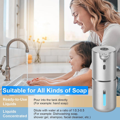 Automatic Liquid Soap Dispenser Touchless, USB Rechargeable Smart Hand Soap Dispenser, 6-Level Adjustable, 12.8oz/380mL Wall Mounted for Bathroom Kitchen Accessories Dish Soap-White