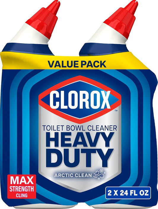 Toilet Bowl Cleaner Heavy-Duty Gel, Arctic Clean, Bleach-Free Stain Remover, Kills 99.9% of Germs, 24 oz, Pack of 2