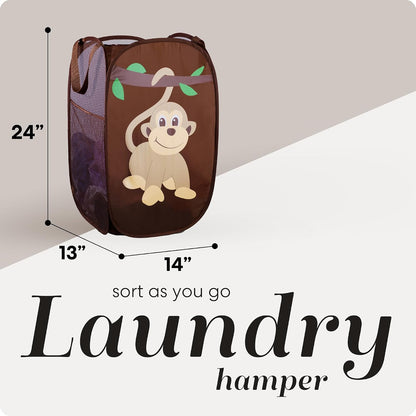 Collapsible Mesh Laundry Hamper, Blue
