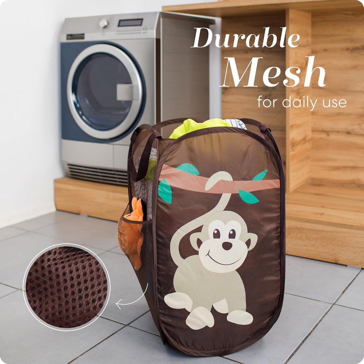 Collapsible Mesh Laundry Hamper, Blue