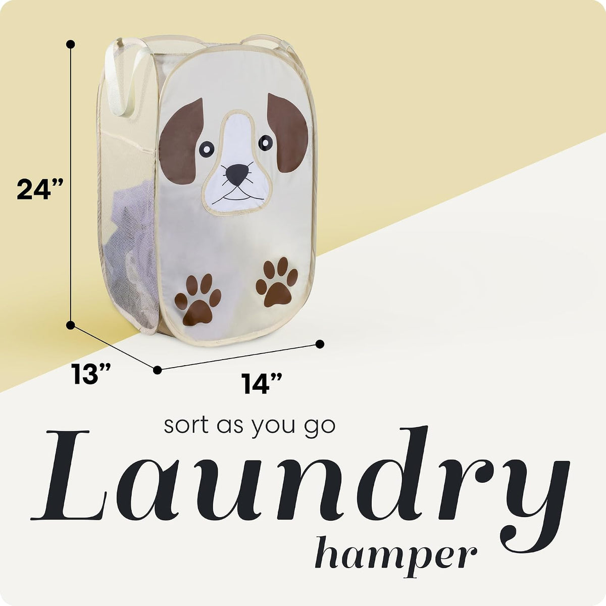 Collapsible Mesh Laundry Hamper, Blue