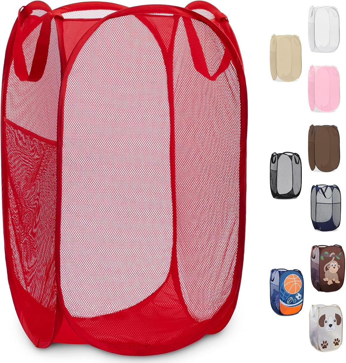 Collapsible Mesh Laundry Hamper, Blue