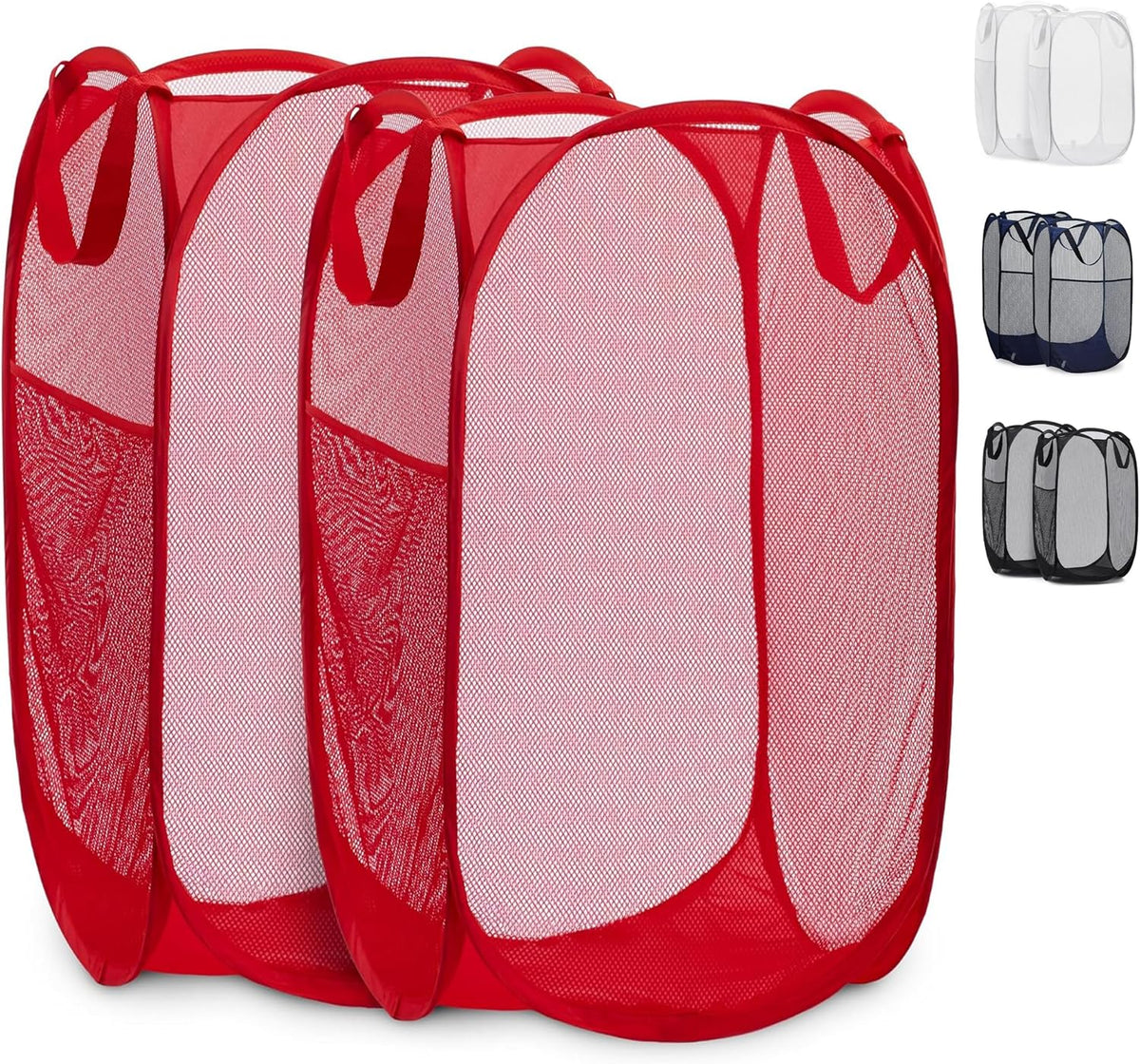 Collapsible Mesh Laundry Hamper, Blue