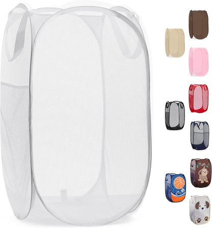 Collapsible Mesh Laundry Hamper, Blue