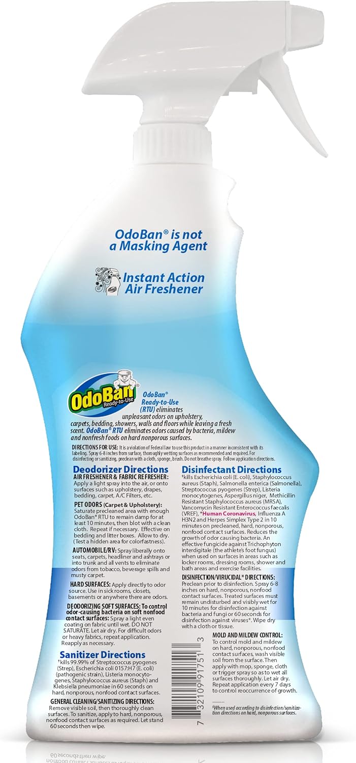 Ready-to-Use Disinfectant and Odor Eliminator, 32 Ounce Spray Bottle, Original Eucalyptus Scent