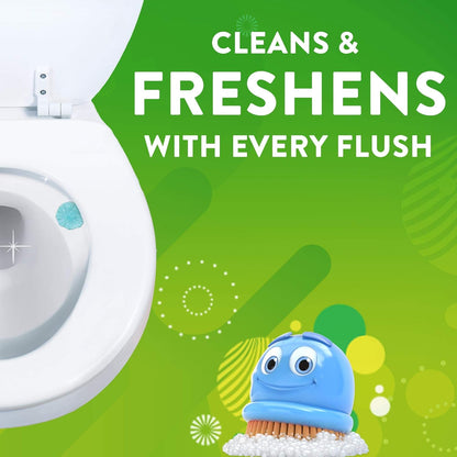 Fresh Gel Toilet Bowl Cleaning Stamps, Helps Keep Toilet Clean and Helps Prevent Limescale & Rings, Rainshower Scent, 1 Dispenser with 6 Fresh Gel Stamps (Pack of 2)