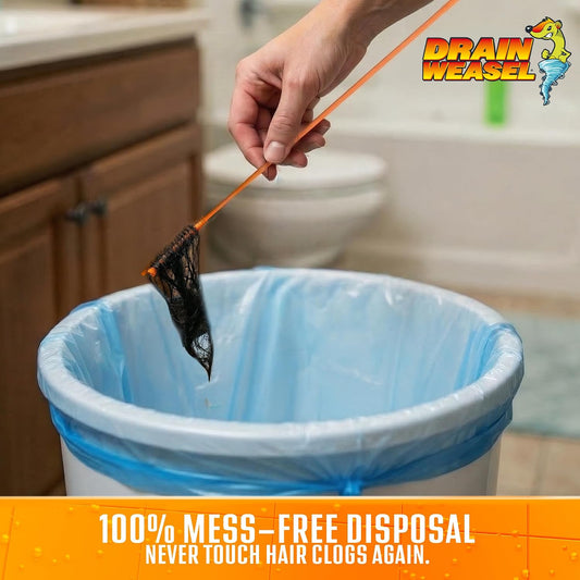 FlexiSnake Drain Weasel Refill for Sink Snake Hair Clog Remover, 5 Pack | Pipe, Bathroom, Bathtub Drain Cleaner, 18" Wands, Made in The USA