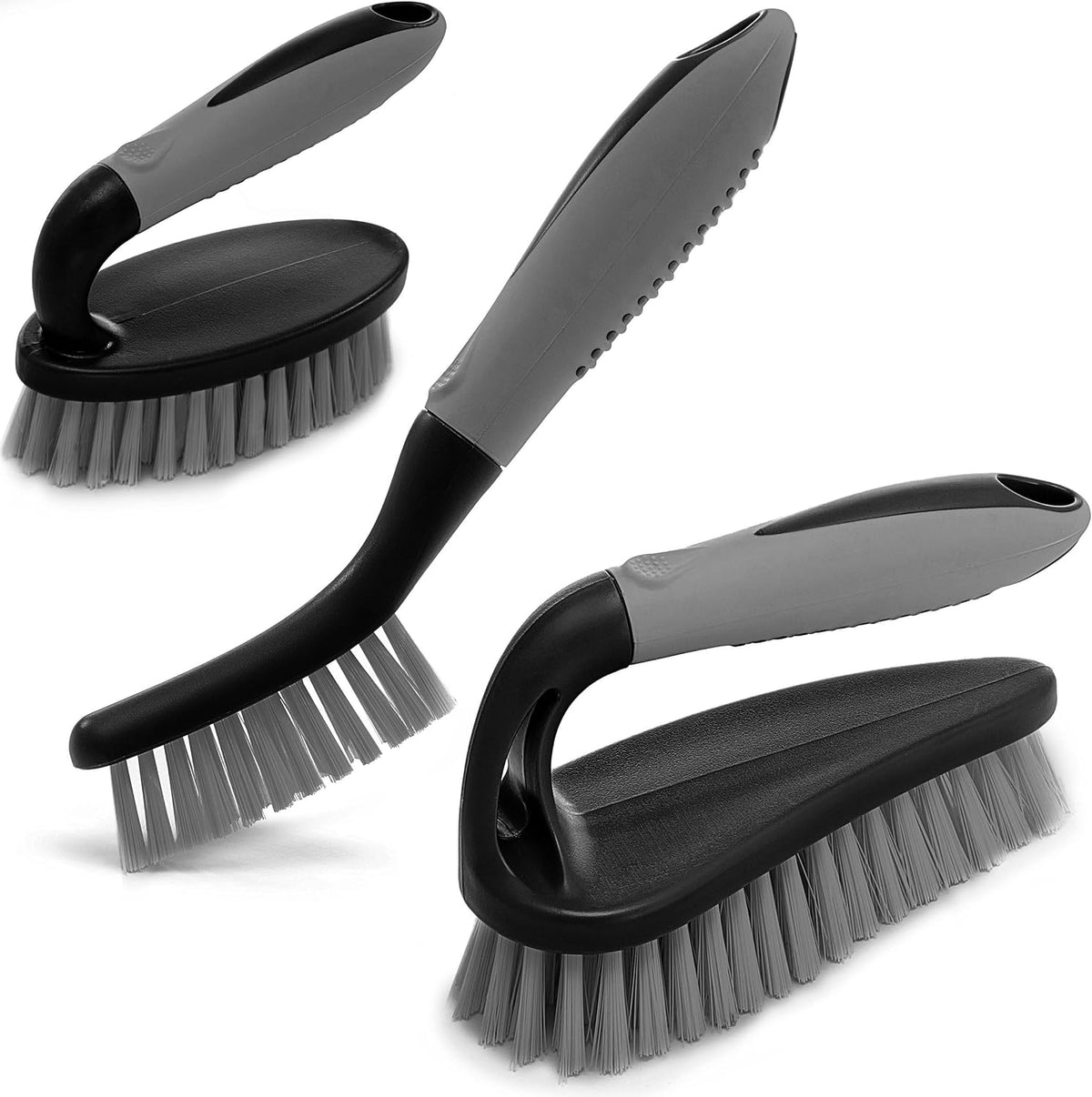 Scrub Brush Set of - Cleaning Shower Scrubber with Ergonomic Handle and Durable Bristles - Grout Cleaner Brush - Scrub Brushes for Cleaning Bathroom/Shower/Tile/Kitchen/Floor/Bathtub/Carpet