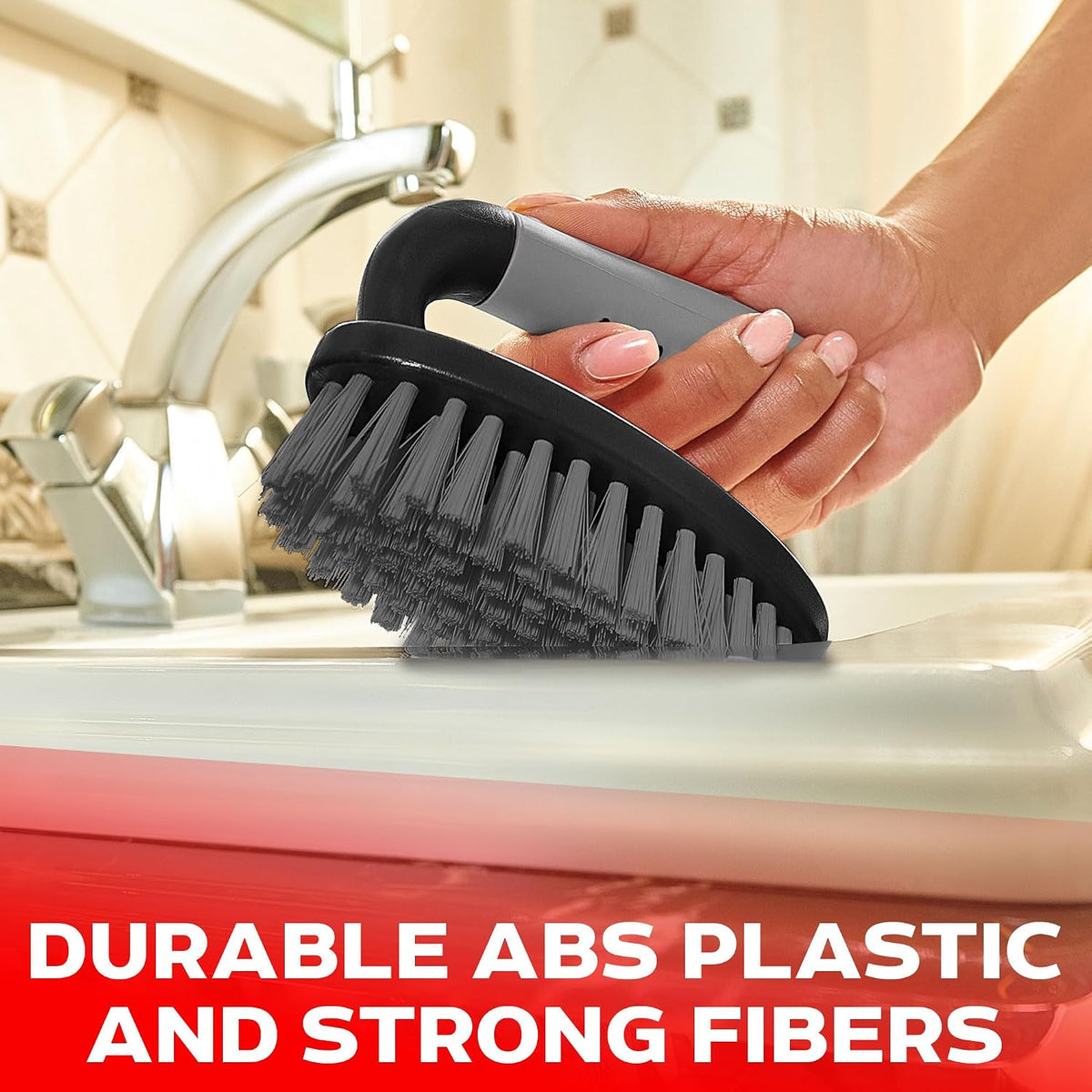 Scrub Brush Set of - Cleaning Shower Scrubber with Ergonomic Handle and Durable Bristles - Grout Cleaner Brush - Scrub Brushes for Cleaning Bathroom/Shower/Tile/Kitchen/Floor/Bathtub/Carpet