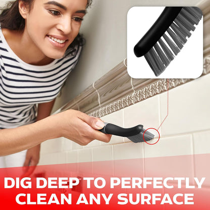 Scrub Brush Set of - Cleaning Shower Scrubber with Ergonomic Handle and Durable Bristles - Grout Cleaner Brush - Scrub Brushes for Cleaning Bathroom/Shower/Tile/Kitchen/Floor/Bathtub/Carpet