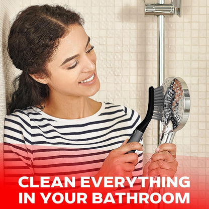 Scrub Brush Set of - Cleaning Shower Scrubber with Ergonomic Handle and Durable Bristles - Grout Cleaner Brush - Scrub Brushes for Cleaning Bathroom/Shower/Tile/Kitchen/Floor/Bathtub/Carpet